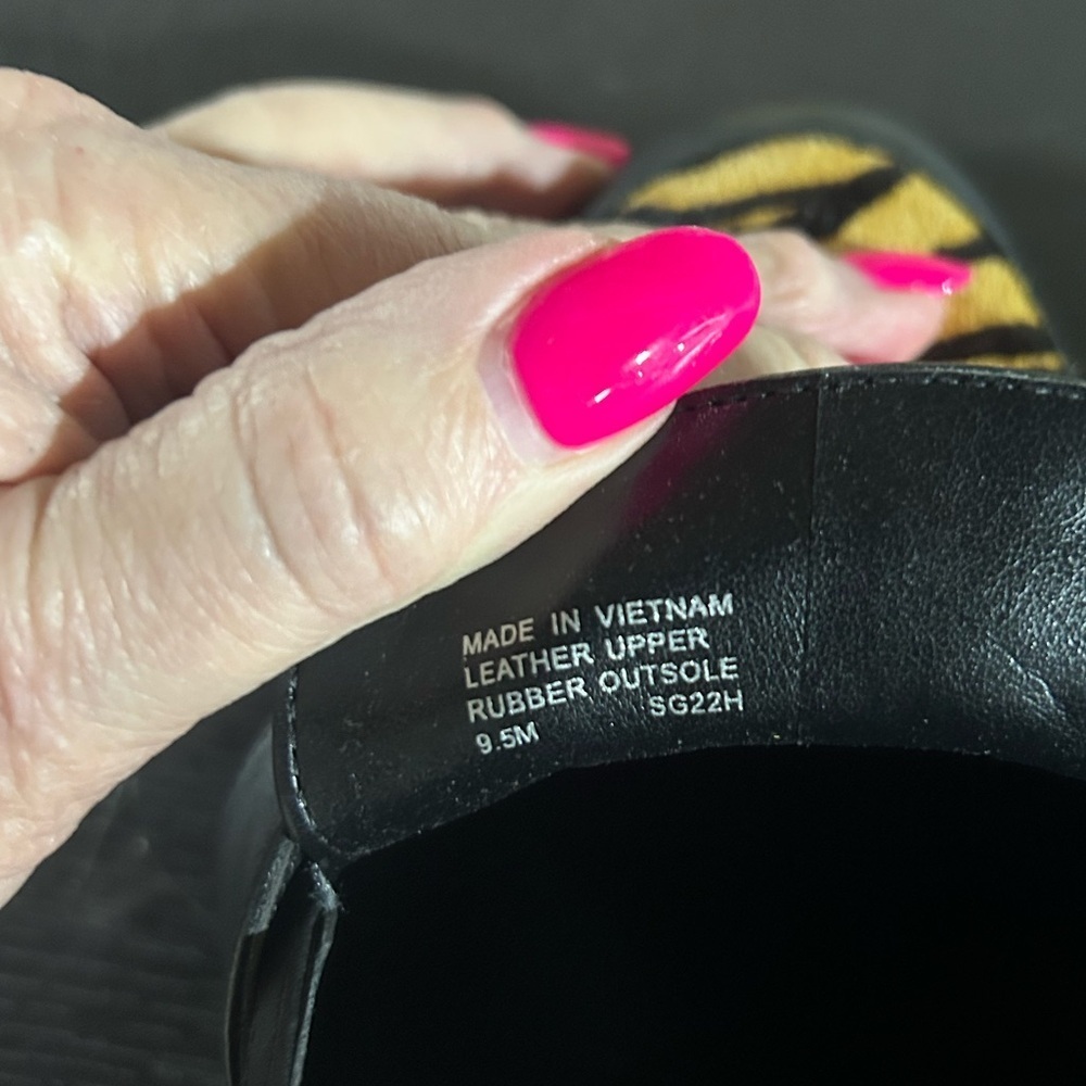 Michael Kors Black and Gold Tiger Print Loafers - Picture 8 of 9